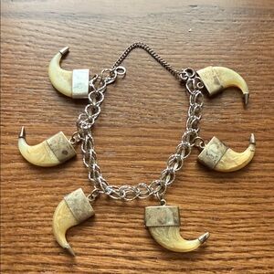 Victorian Silver Claw Pendant Bracelet